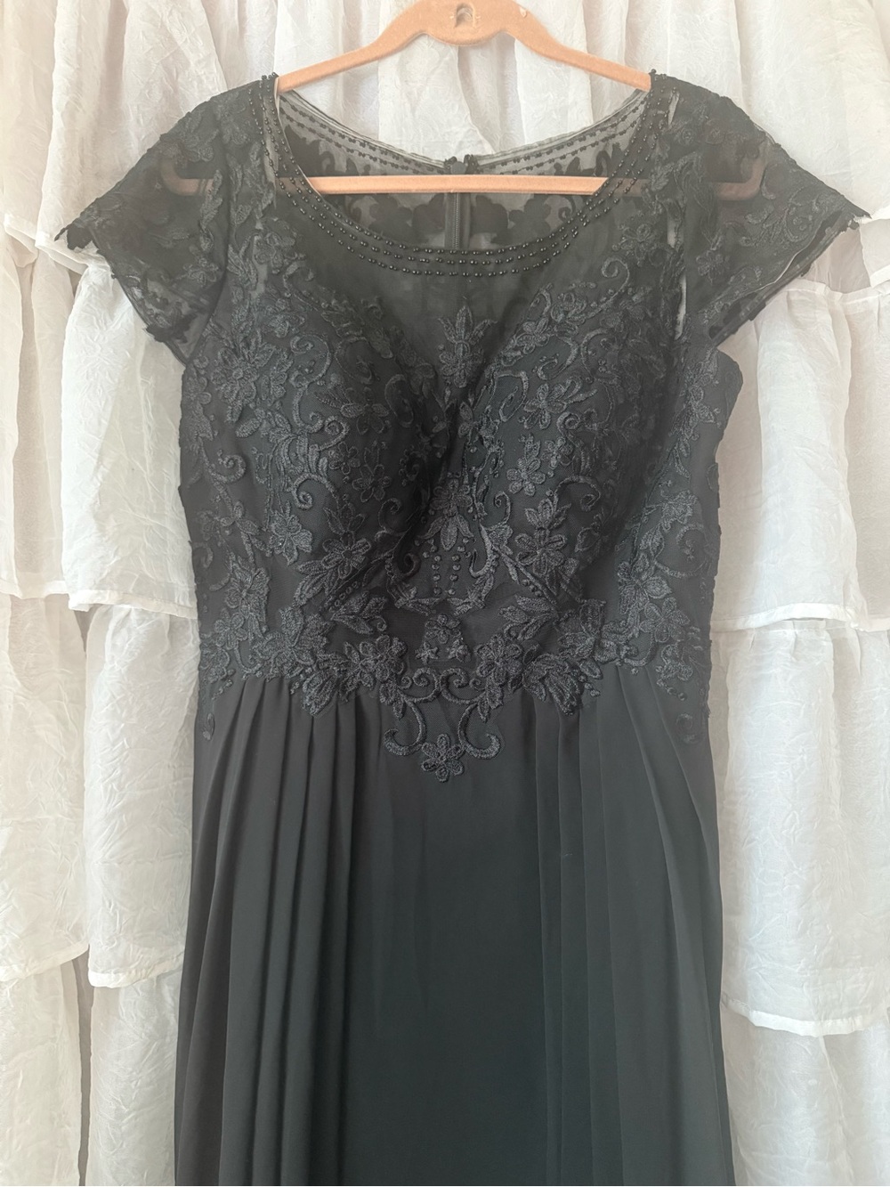 Elegant Black Lace Evening Dress by Azazie